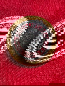 WWII GERMAN THIRD REICH NSDAP GOLDEN PARTY ENAMELED BADGE BY GES. GESCH. 50569