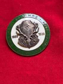 Rare WW2 German Badge Commemorating 50 Years of the Deutsche Jagerschaft (German Hunting Society) In