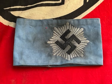 SCARCE WW2 GERMAN RLB ARMBAND WITH RZM PAPER TAG