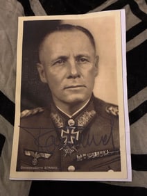 WW2 GERMAN GENERAL ERWIN ROMMEL SIGNED PHOTOGRAPH CUT OUT