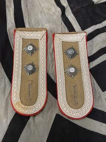 SCARCE WW2 GERMAN ARMY LEUTNANT OF GENERAL STAFF PAIR OF SHOULDER BOARDS