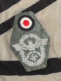 WW2 GERMAN M43 MIDWAR BEVO POLIZEI CAP EAGLES WITH COCKADE