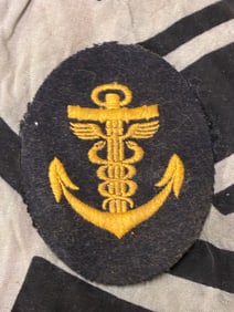 WW2 Vintage GERMAN NAVY STOREKEEPER PETTY OFFICER PATCH ON BLUE CLOTH