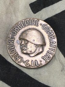 WW2 Italy Milano Johnson GIL Combat Insignia Label Badge Pin