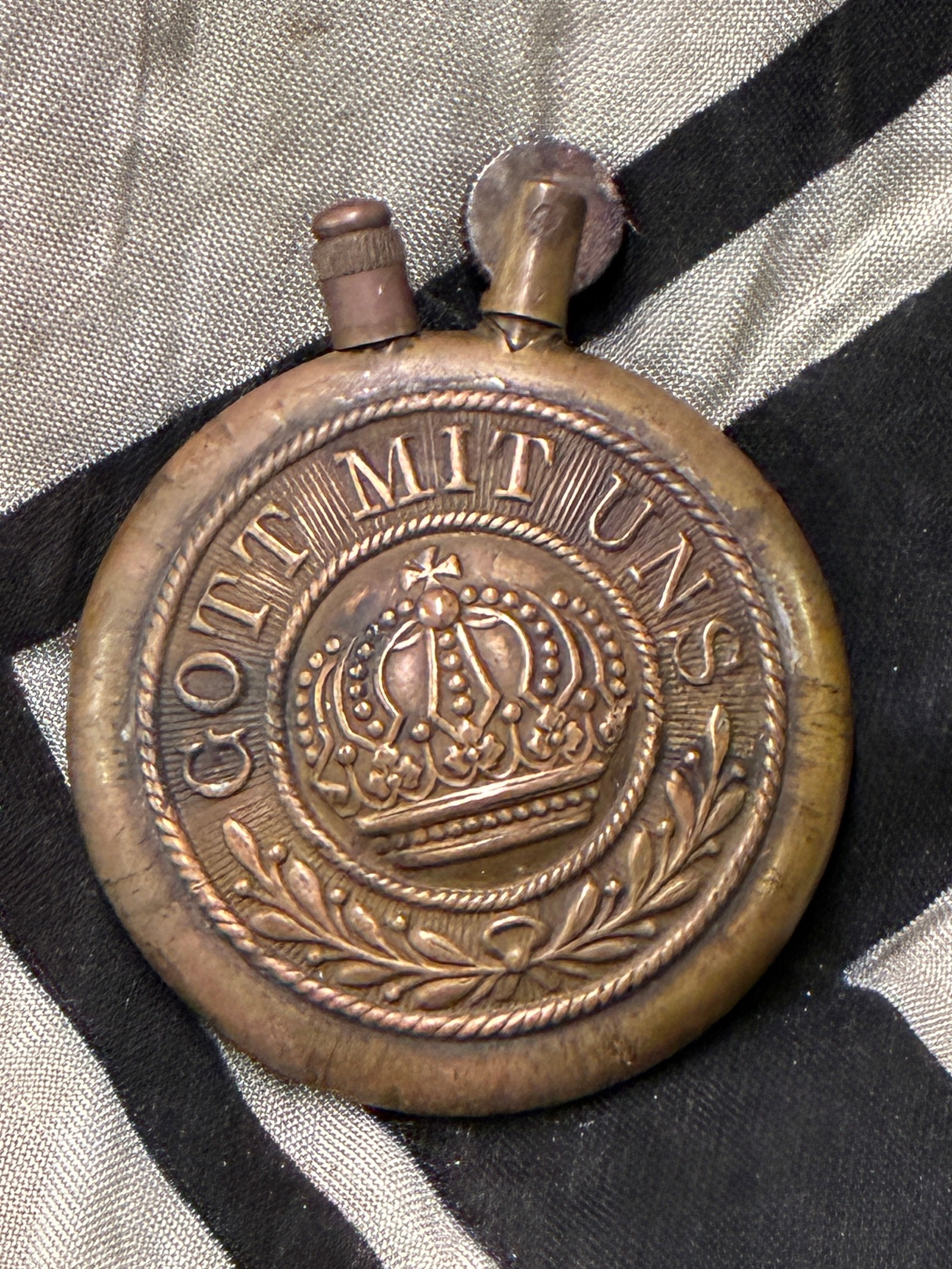 Great Large WWI Trench Art Lighter from German Belt Buckle Centers: Great Large WWI Trench Art Lighter from German Belt Buckle Centers. This is a great World War I "trench art" lighter made from the centers of Imperial German belt buckles fitted with a flint wheel. Th