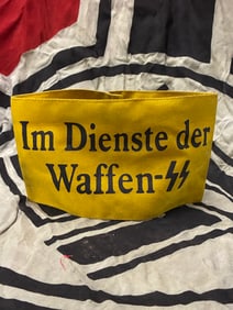 WWII German Im Dienste der Waffen SS Armband - Cotton With RZM Paper Tag