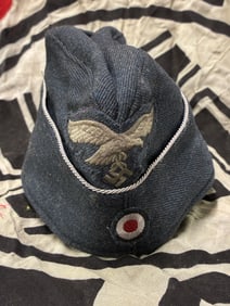 WW2 German Luftwaffe Officer’s Overseas Cap By Schirm & Mittler Reutlingen 1939