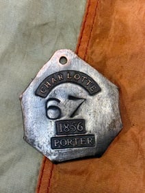 DATED 1856 #67 CHARLOTTE PORTER SLAVE TAG SERVANT ID