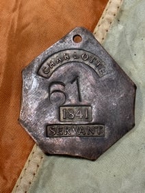 1841 CHARLOTTE #61 SERVANT ID SLAVE TAG