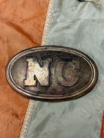 CIVIL WAR CONFEDERATE N.C. NORTH CAROLINA OVAL BELT PLATE BUCKLE