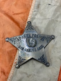 ANTIQUE 1800'S APACHE POLICE SAN CARLOS ARIZ. NATIVE AMERICAN BADGE