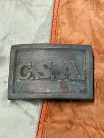 CIVIL WAR CONFEDERATE CSA RECTANGULAR BELT PLATE BUCKLE