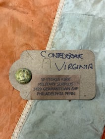 CIVIL WAR CONFEDERATE VIRGINIA CUFF BUTTON BY W. STOKES KIRK