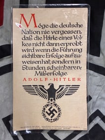 N.S.D.A.P poster with weekly quotes from speeches of the 3rd Reich leaders, 1942