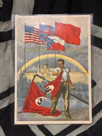 Czechoslovakia Patriotic Picture Postcard 1945 Anti German Advertising WW2