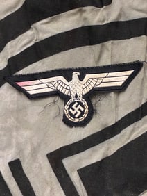 WW2 German M38 Heer (Army) Panzer Breast Eagle in BeVo – (Uniform Removed)