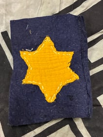 UNIFORM CUT OFF WW2 GERMAN STAR OF DAVID BADGE