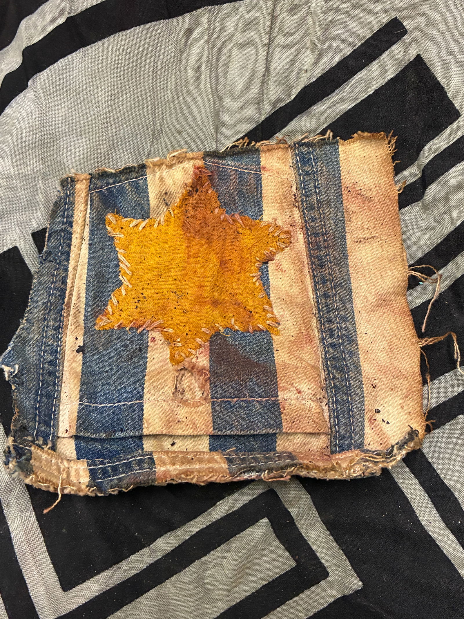 WW2 GERMAN CONCENTRATION CAMP STAR OF DAVID UNIFORM CUT OUT