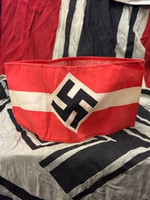WWII German Hitler Youth Arm Band With Inspection Stamp