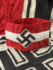 WW2 GERMAN MULTI-PIECE CONSTRUCTION HITLER YOUTH HJ ARMBAND WITH RZM PAPER TAG