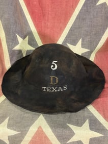 CIVIL WAR CONFEDERATE CSA 5TH TEXAS CO. D SLOUCH HAT CAP KEPI
