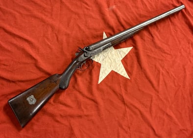 DATED 1881 DOUBLE BARREL WELLS FARGO S.F. CAL SHOTGUN WITH ID BY E. REMINGTON & SONS ILION, NY.