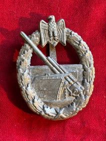 WW2 German Kriegsmarine coastal artillery badge by Schwerin Berlin