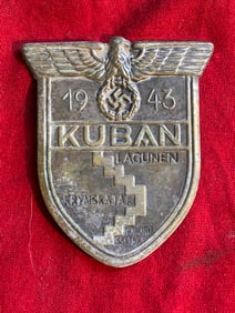 German WWII Kuban Bridgehead Shield Decoration - Armelschild Kuban