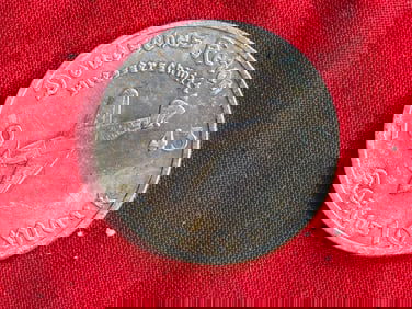 RARE WW2 GERMAN ADOLF HITLER HANDICRAFT 10 REICHSMARK 1942 SILVER MEDAL COIN