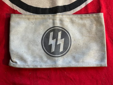 WW2 GERMAN 3RD REICH SS ARMBAND WITH RZM PAPER TAG