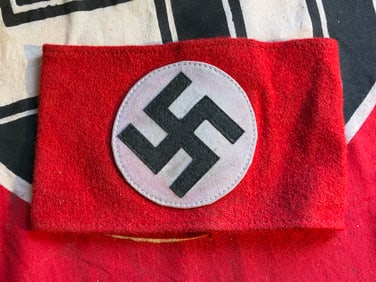 SCARCE WW2 GERMAN NSDAP TUNIC ARMBAND WITH RZM SA PAPER TAG