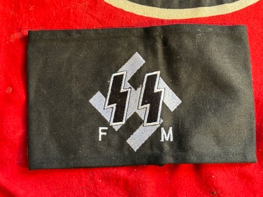 WWII THIRD REICH GERMAN WAFFEN SS FM ARMBAND WITH RZM PAPER TAG