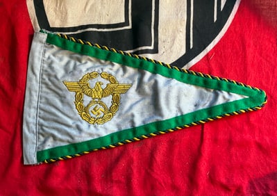 Rare WW2 German Third Reich type Ordnungspolizei pennant