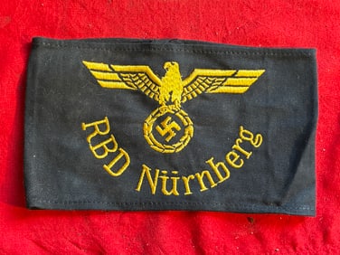 WW2 German "RBD Nurnberg" Reichsbahn Sleeve Insignia