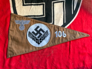 German WWII Reichsarbeitsdienst Female Unit 105 Niederschlesien Car Pennant