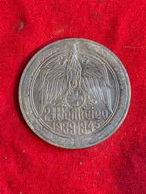 WW2 GERMAN COMMEMORATIVE PANZER TANK SILVER COIN