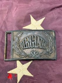 CIVIL WAR CONFEDERATE CSA VIRIGINIA REBELL WITH WREATH BELT PLATE BUCKLE