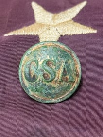 RECOVERED CIVIL WAR CONFEDERATE CSA COAT BUTTON