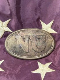 CIVIL WAR CONFEDERATE CSA N.C. NORTH CAROLINA OVAL BELT PLATE BUCKLE