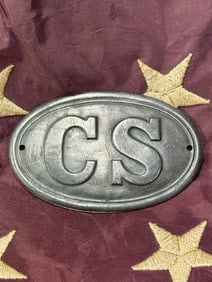 CIVIL WAR CONFEDERATE C.S. PLATE USED BY 11TH ARTILLERY 1863