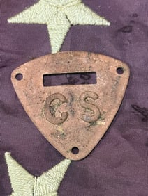 CIVIL WAR CONFEDERATE CSA C.S. SADDLE SHIELD PLATE