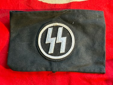 SCARCE WW2 GERMAN WAFFEN-SS SPORTS ARMBAND WITH RZM PAPER TAG