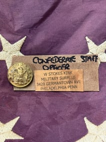CIVIL WAR CONFEDERATE CSA STAFF OFFICER BUTTON BY W. STOKES KIRK