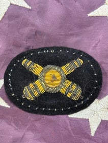 CIVIL WAR ARTILLERY CROSSED CANNONS BULLION BADGE BY JOHN A. BAKER