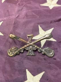 INDIAN WARS CUSTER'S 7TH CAVALRY HEADGEAR BADGE INSIGNIA