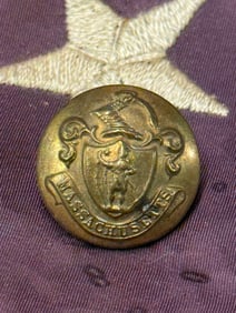 CIVIL WAR MASSACHUSETTS COAT BUTTON BY WATERBURY