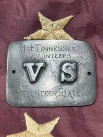CIVIL WAR CONFEDERATE 1ST TENNESSEE VOLUNTEERS 1861 PLATE