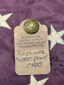 CIVIL WAR WEST POINT CADET BUTTON BY W. STOKES KIRK