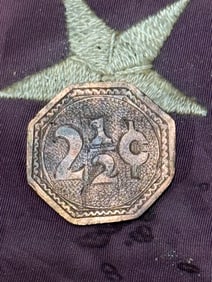 CIVIL WAR 1862 ARMY & NAVY 2.5 CENTS COIN