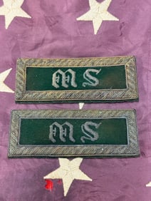 CIVIL WAR M.S. MEDICAL SERVICE 2ND LIEUTENANTS SHOULDER BOARDS STRAPS
